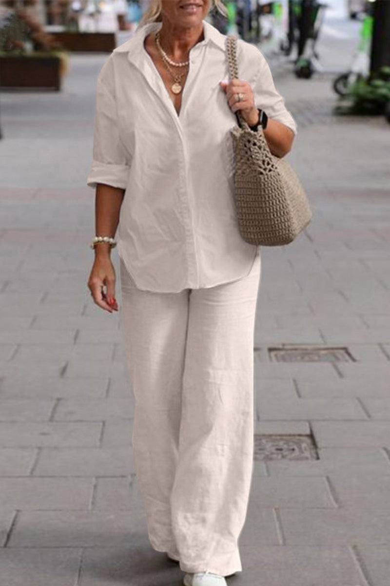 Relaxed Shirt &amp; Trousers Two-Piece Set