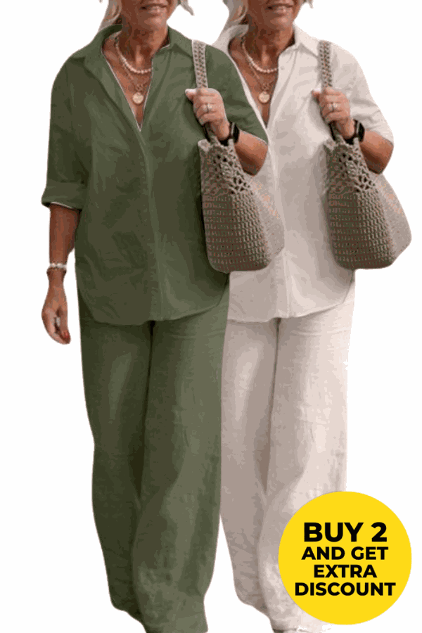 Relaxed Shirt &amp; Trousers Two-Piece Set