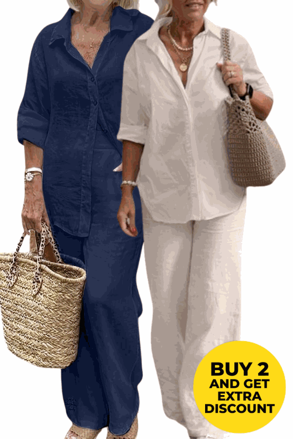 Relaxed Shirt &amp; Trousers Two-Piece Set