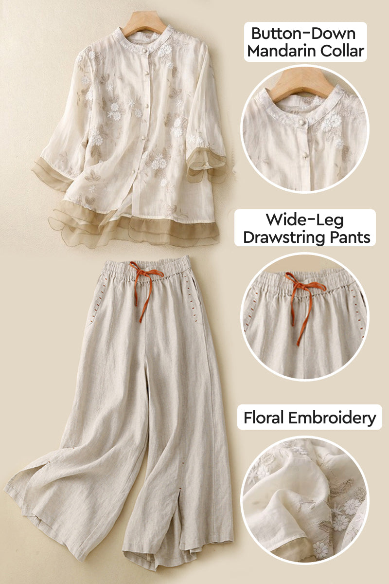 100% Cotton Linen Tuscany Rise 2 Piece Set