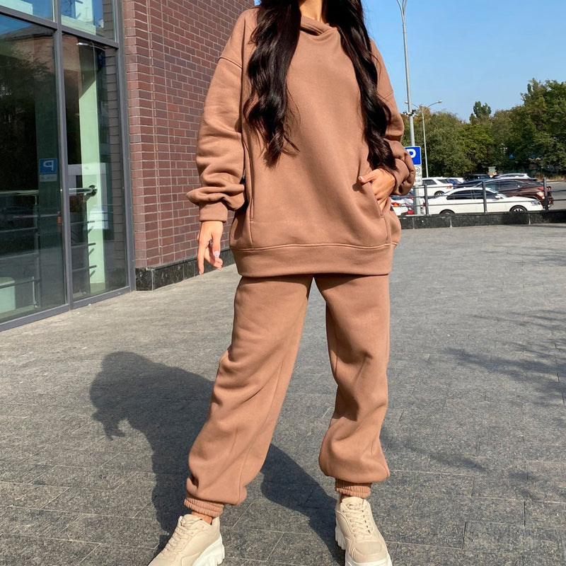 Hooded Sweatshirt Casual Two-Piece Set