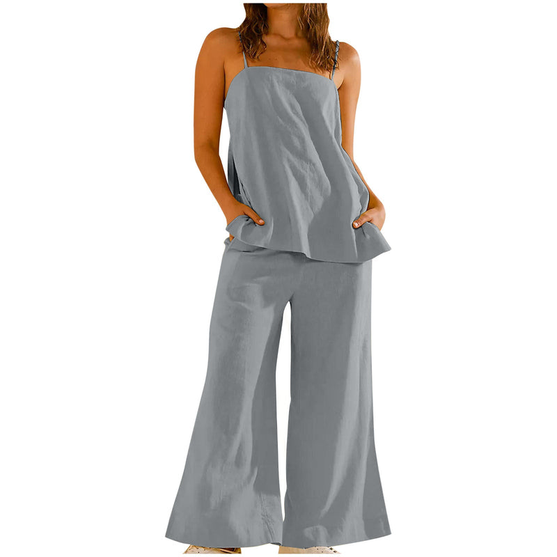 Hot-Selling Sleeveless Top and Long Pants Set