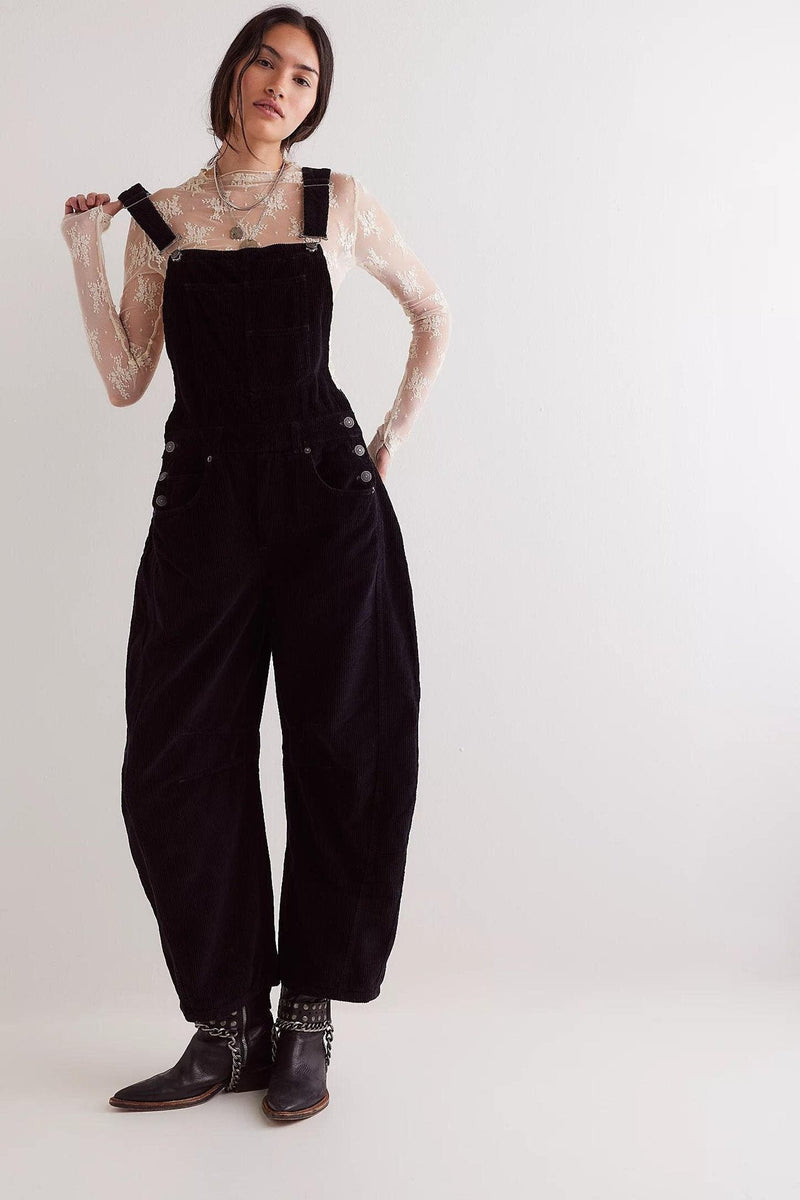 Corduroy Loose Jumpsuit for Elegant Commuter Style