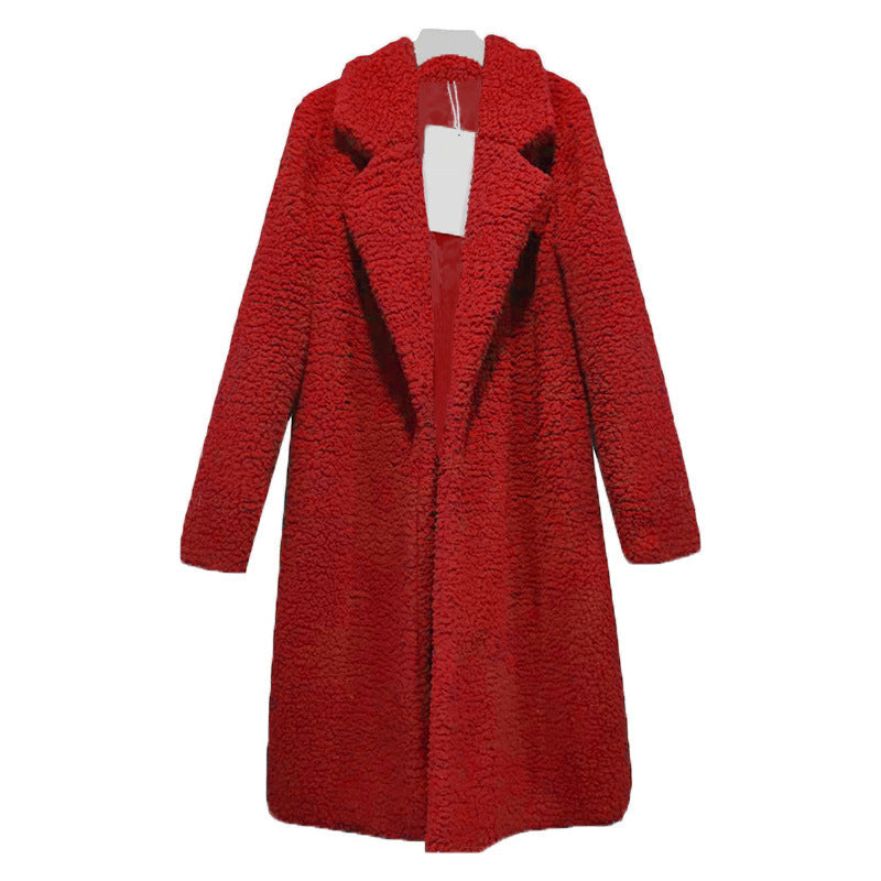Chic Mid-Length Sherpa Fleece Coat