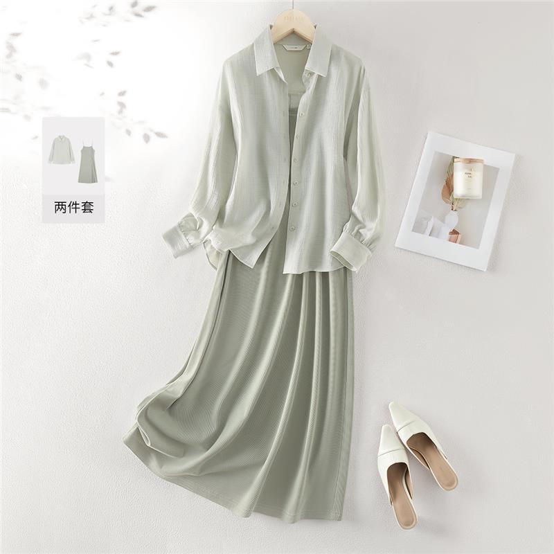 Linen Suit Set and Camisole Dress Two-Piece
