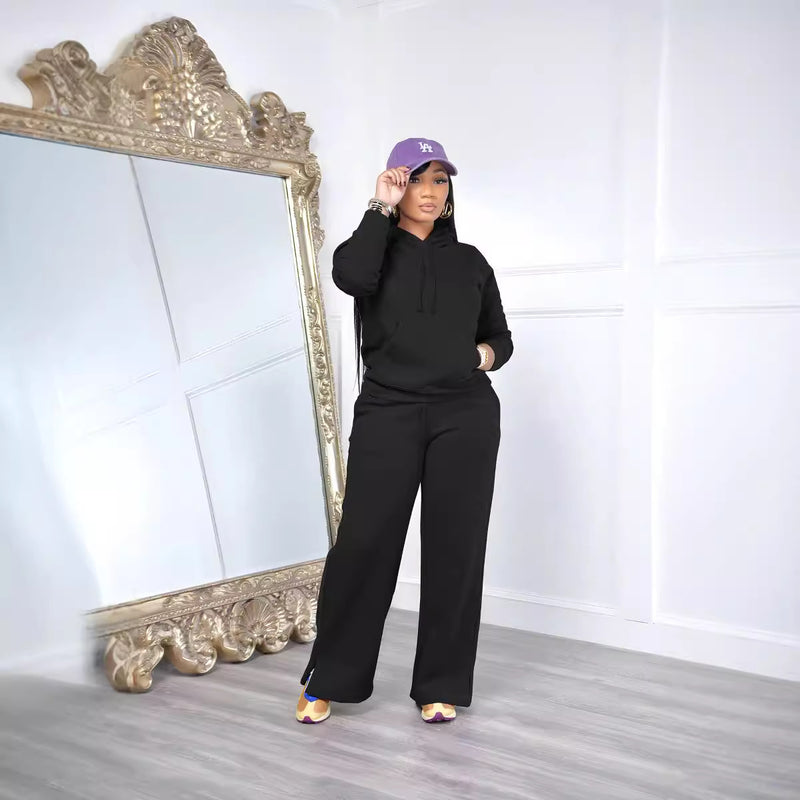 Casual Street Style Sweatshirt and Pants Set