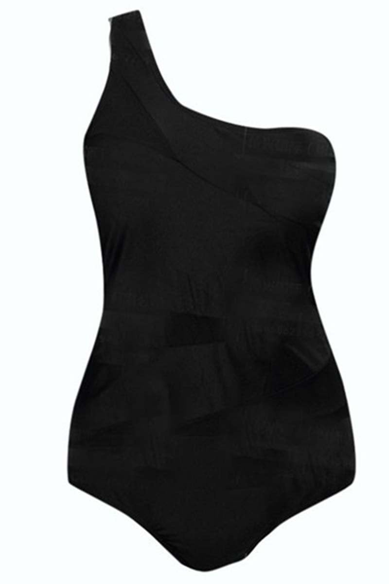 One Shoulder Mesh Panel Swimsuit