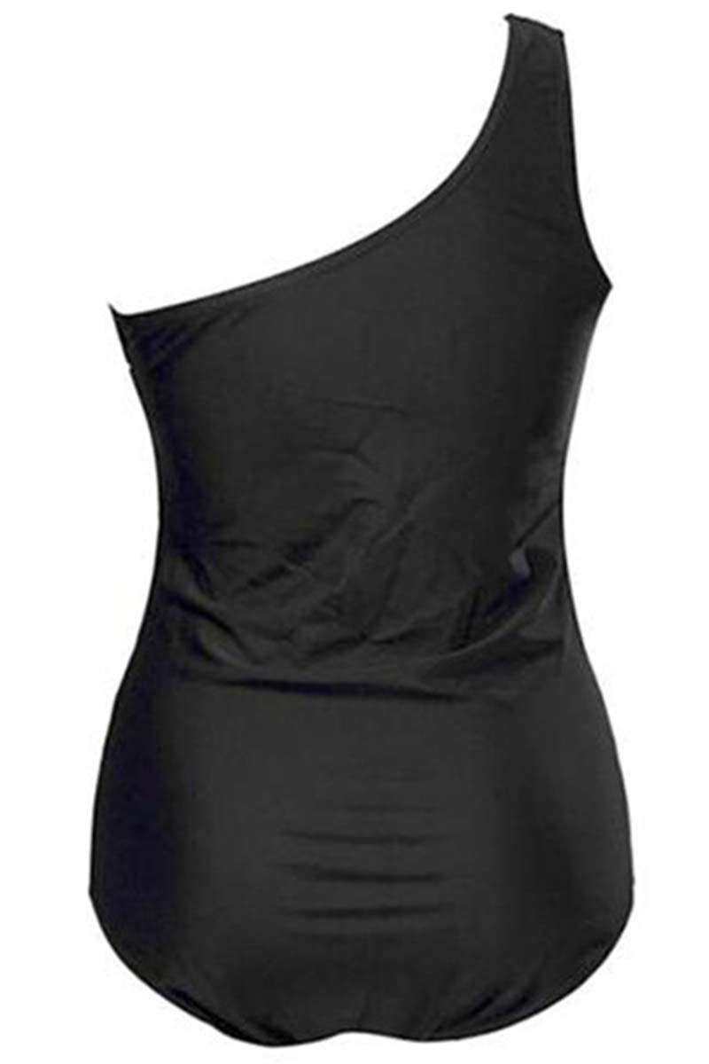 One Shoulder Mesh Panel Swimsuit