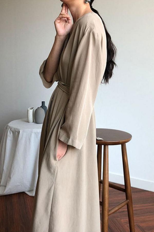 Kimono Style Long Sleeve Maxi Dress