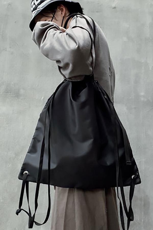 Drawstring Nylon Waterproof Tote Bag