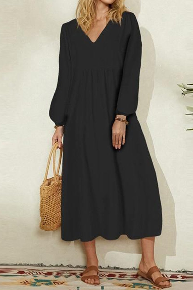Midi Long Sleeve Spring Dress