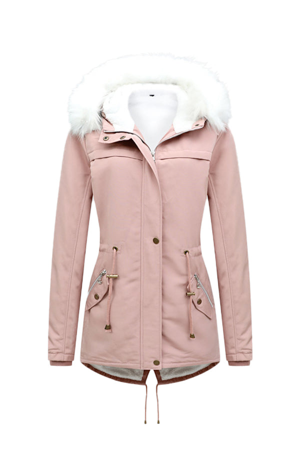 Thick Long-Sleeve Zipper Overcoat