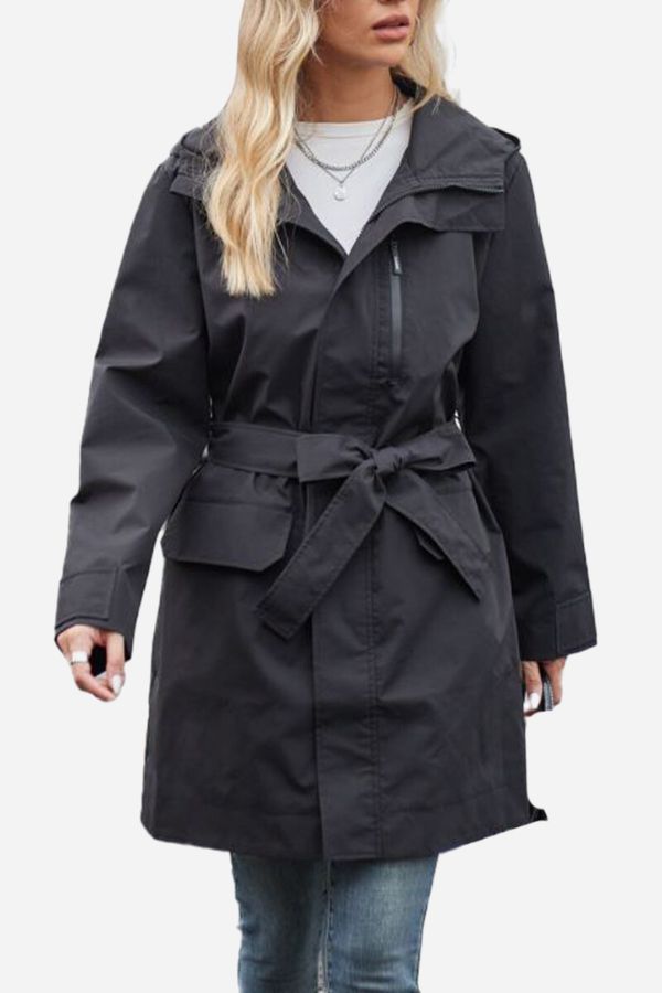 Water-Resistant Windbreaker Trench Jacket