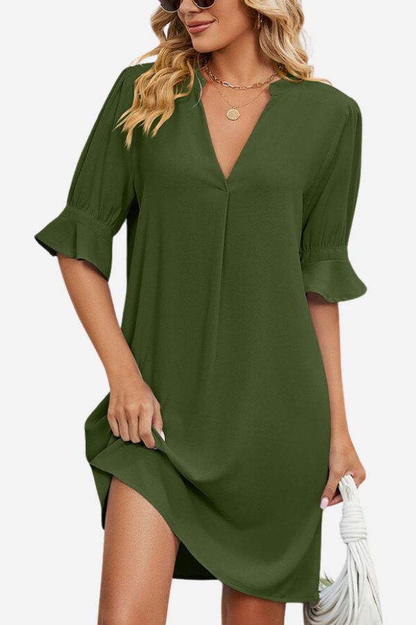 Dainty Charm Casual Ruffle Dress